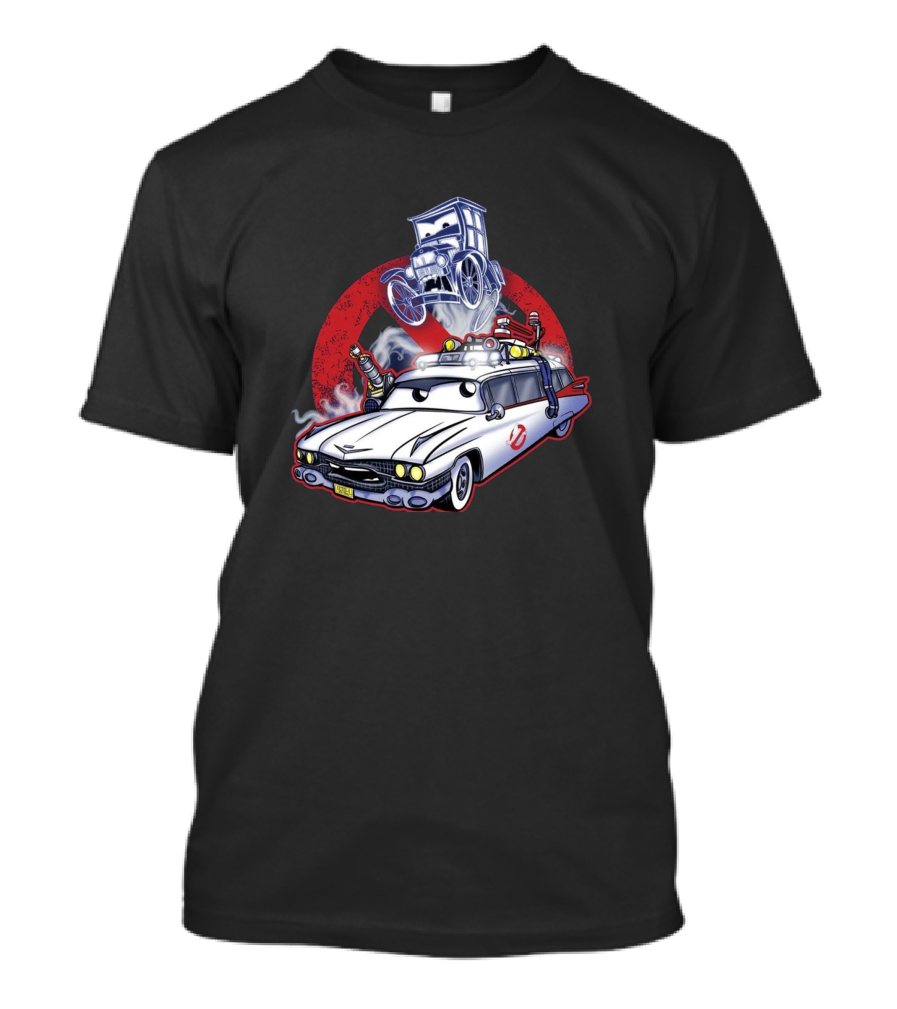 Aint Afraid Ghostbusters Ecto-1 Cartoon Crossover T-Shirt