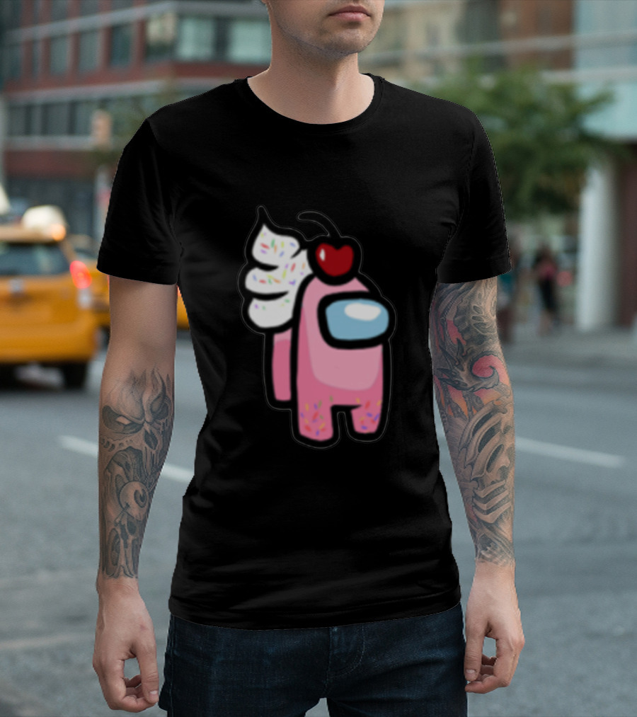 Among Us Ice Cream Crewmate Sundae Cherry Sprinkles T-Shirt