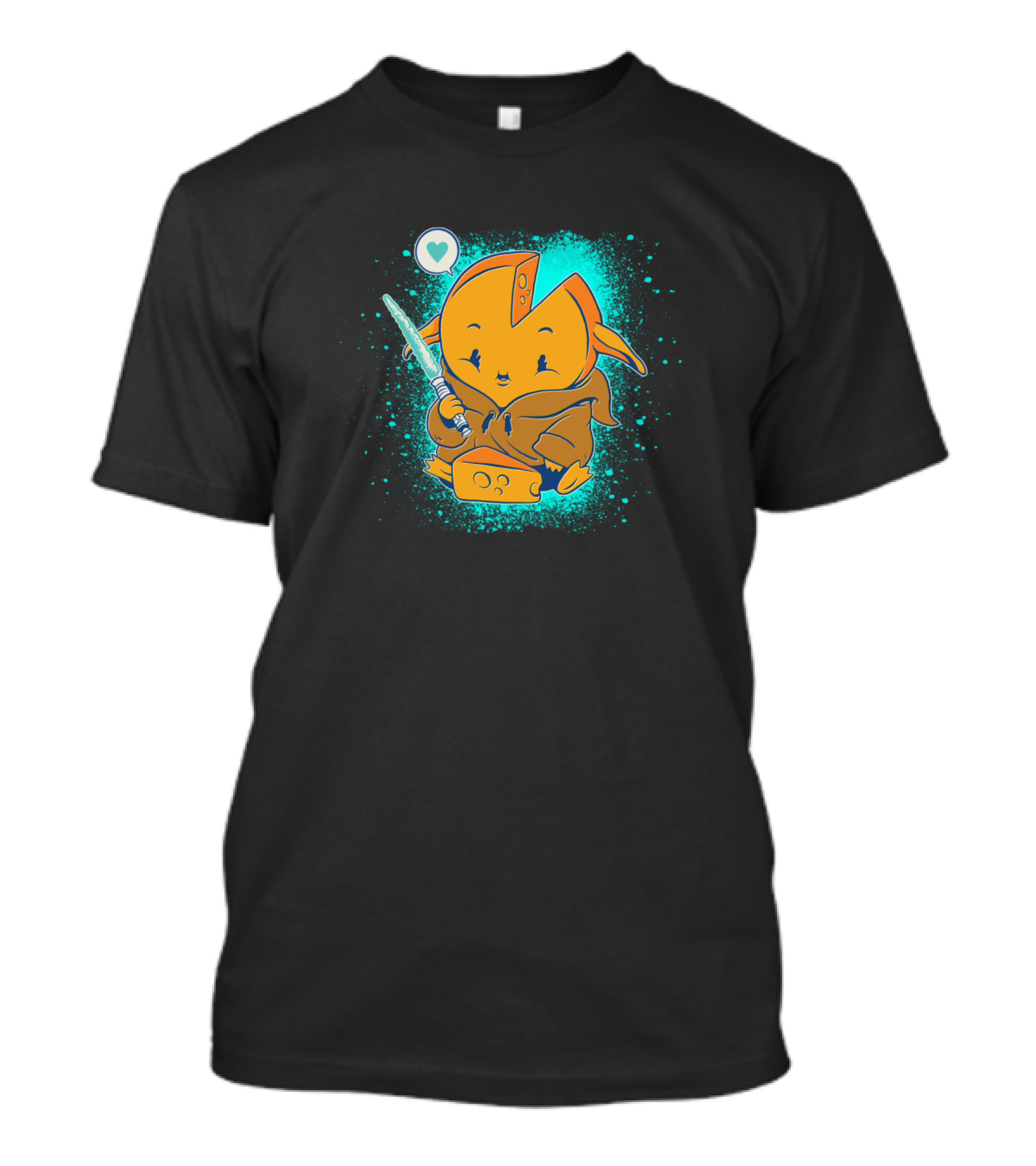 Baby Cheese Jedi Wielder With Blue Lightsaber Heart T-Shirt