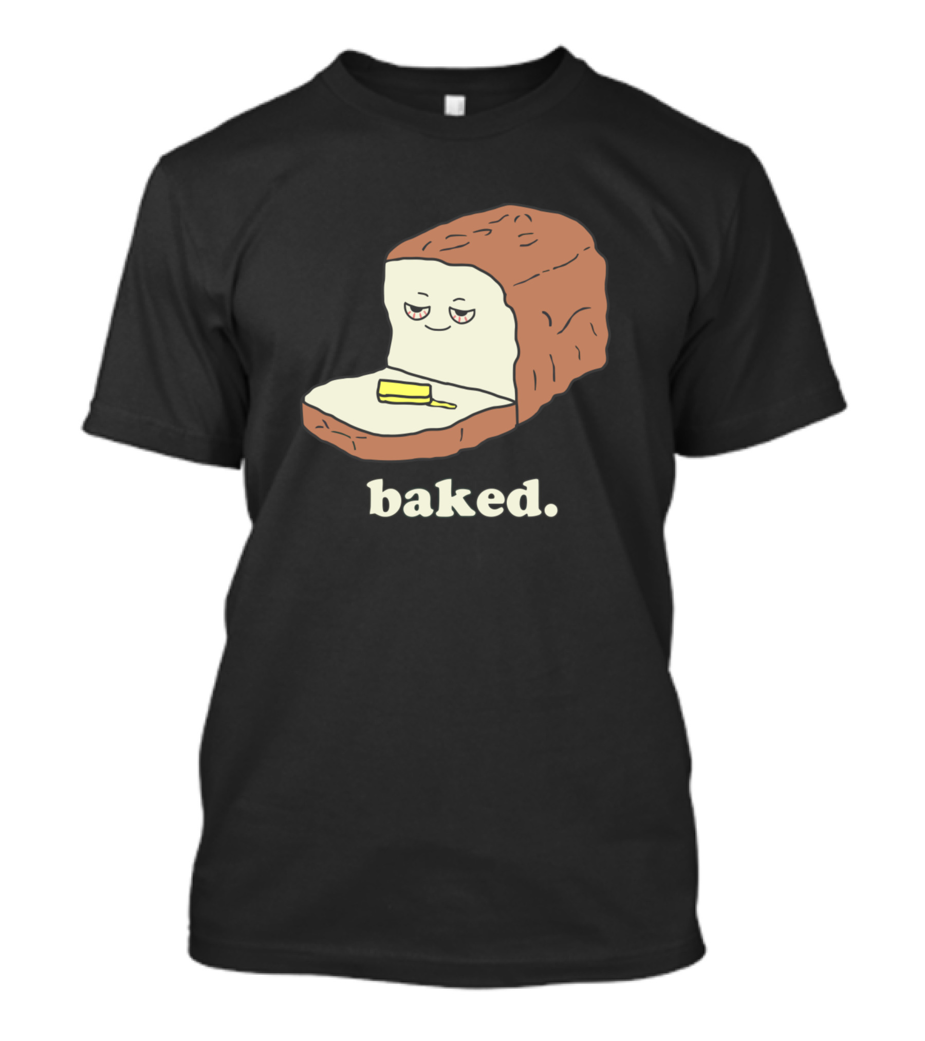 Baked Bread With Knife And Sleepy Face T-Shirt