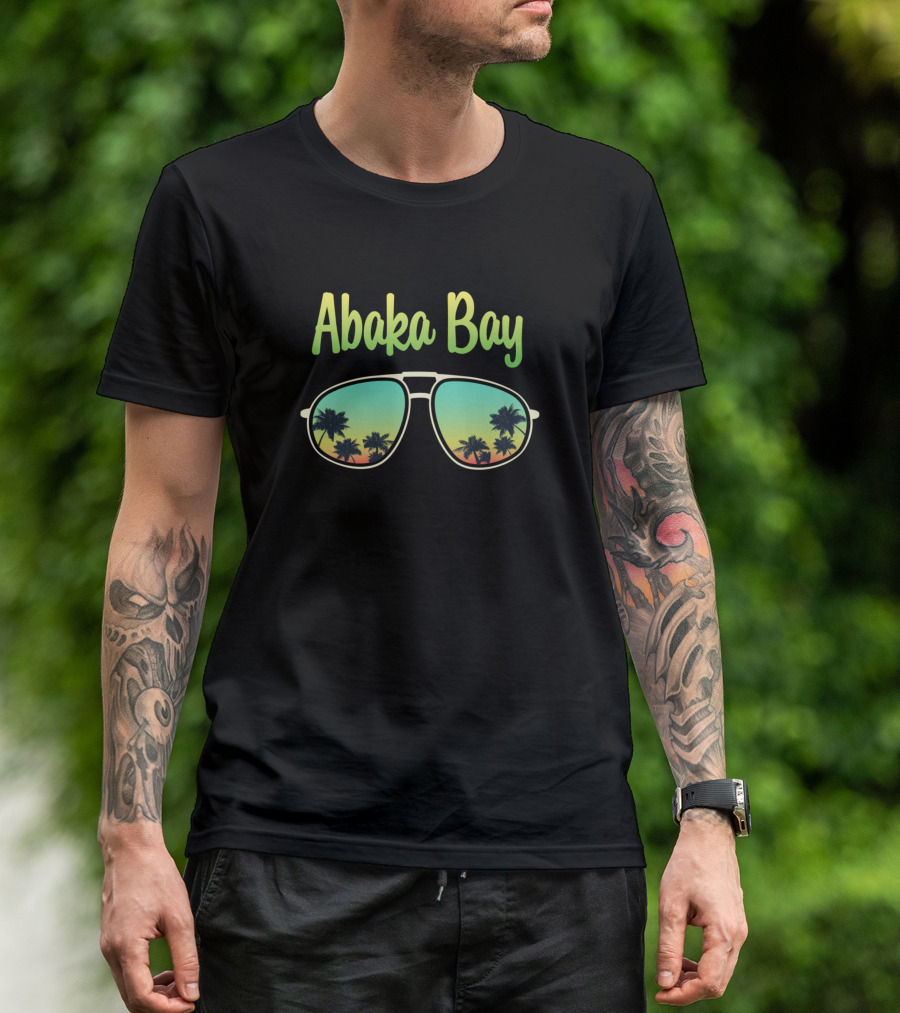 Abaka Bay Palm Reflection Beach Eyeglasses T-Shirt