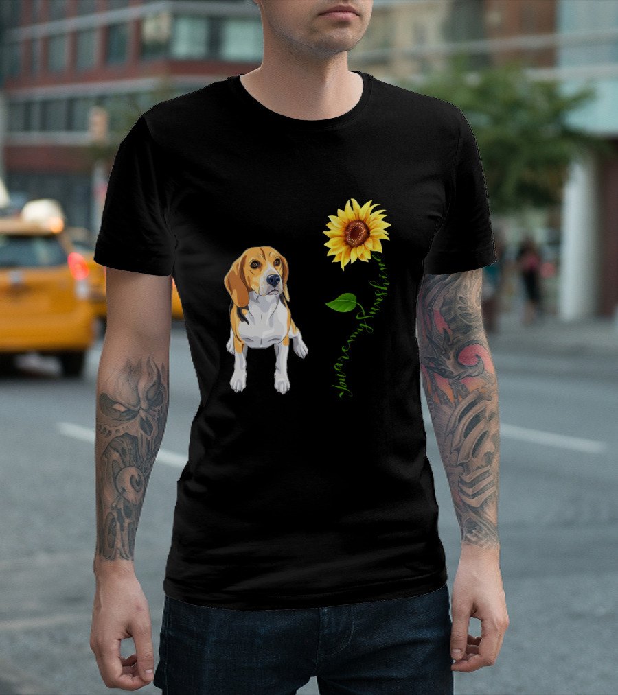 Beagle With Sunflower You Are My Sunshine T-Shirt