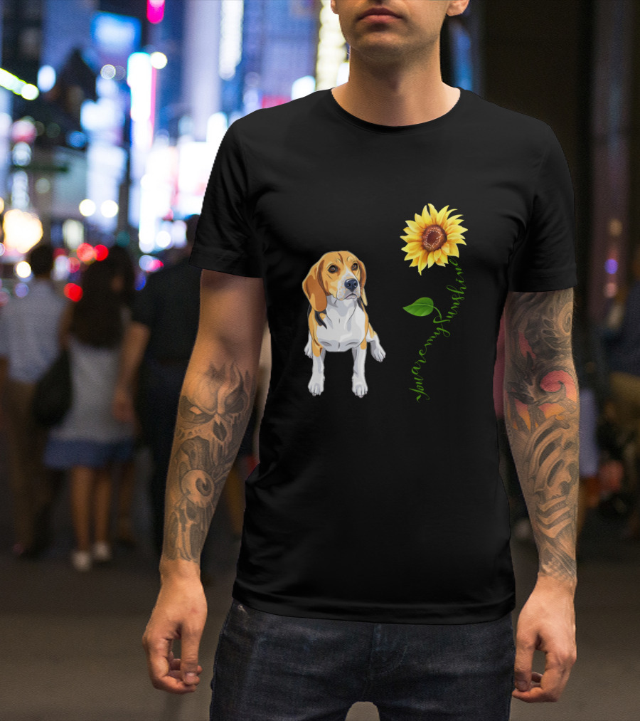 Beagle With Sunflower You Are My Sunshine T-Shirt
