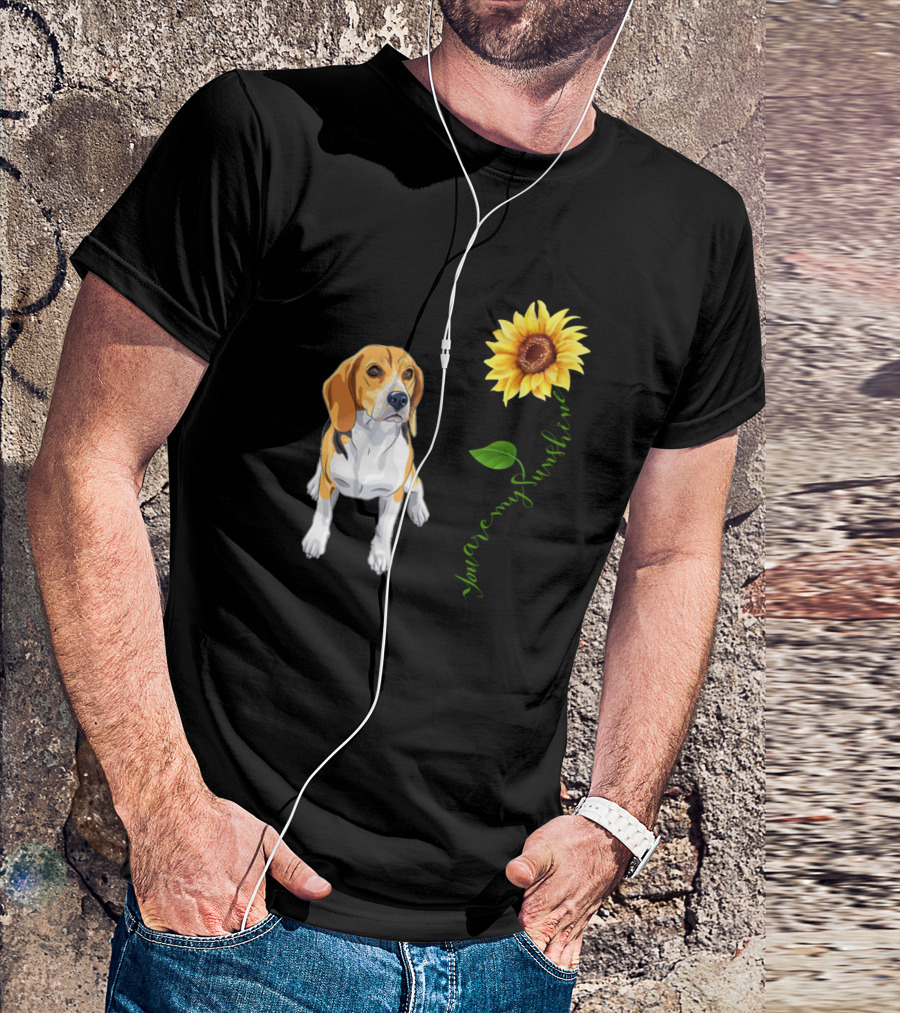 Beagle With Sunflower You Are My Sunshine T-Shirt