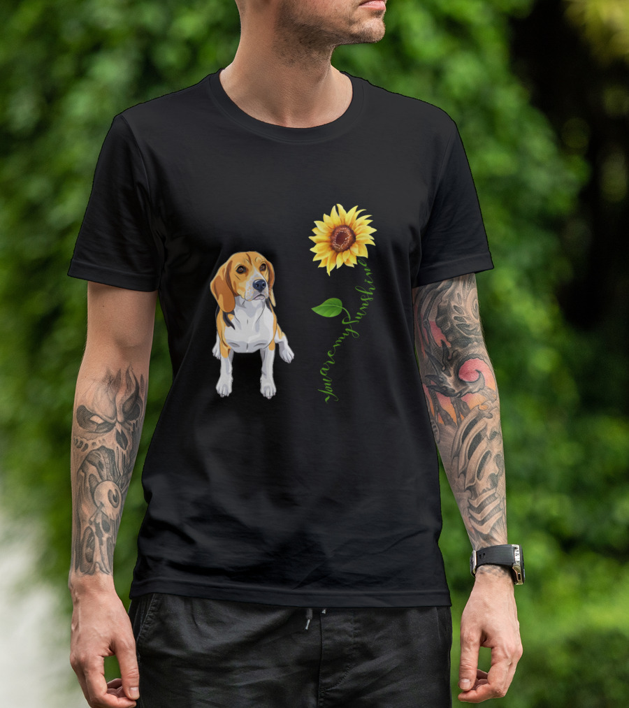 Beagle With Sunflower You Are My Sunshine T-Shirt