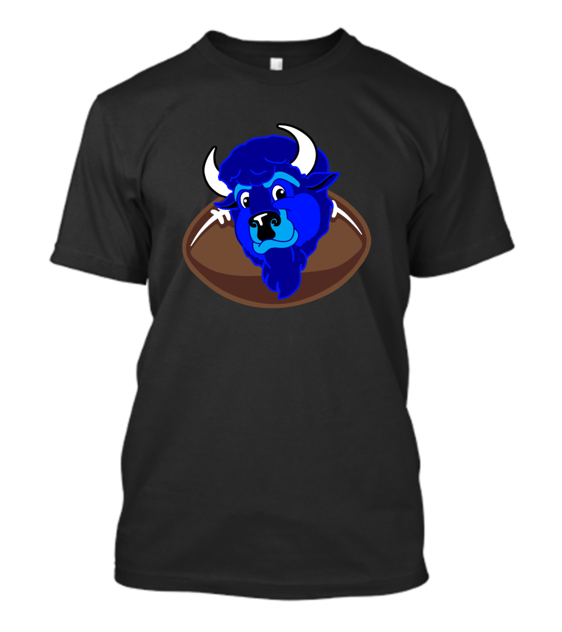 Billy Buffalo Football Mascot Blue Buffalo Head T-Shirt