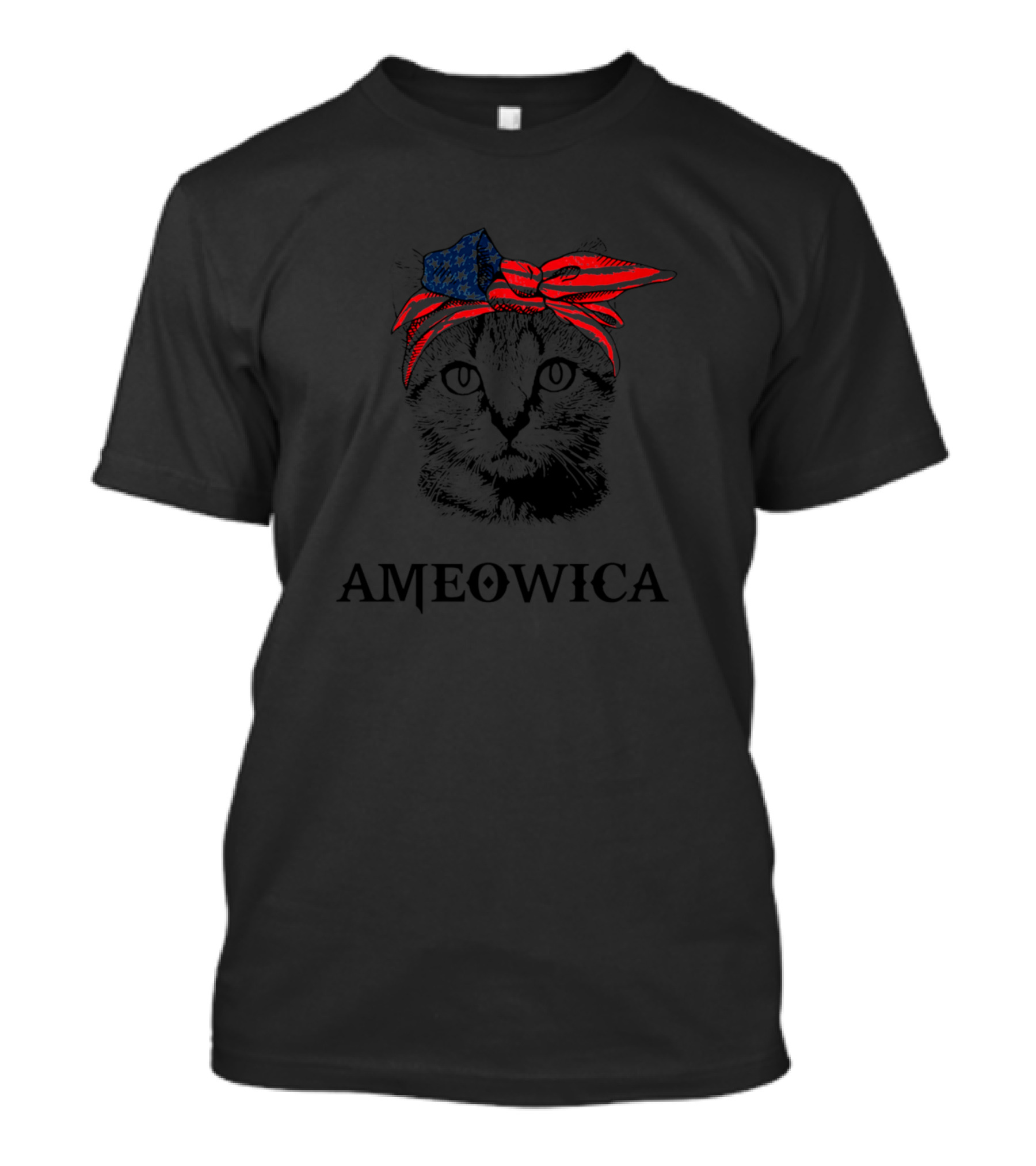 Cat Ameowica Patriotic Bandana T-Shirt