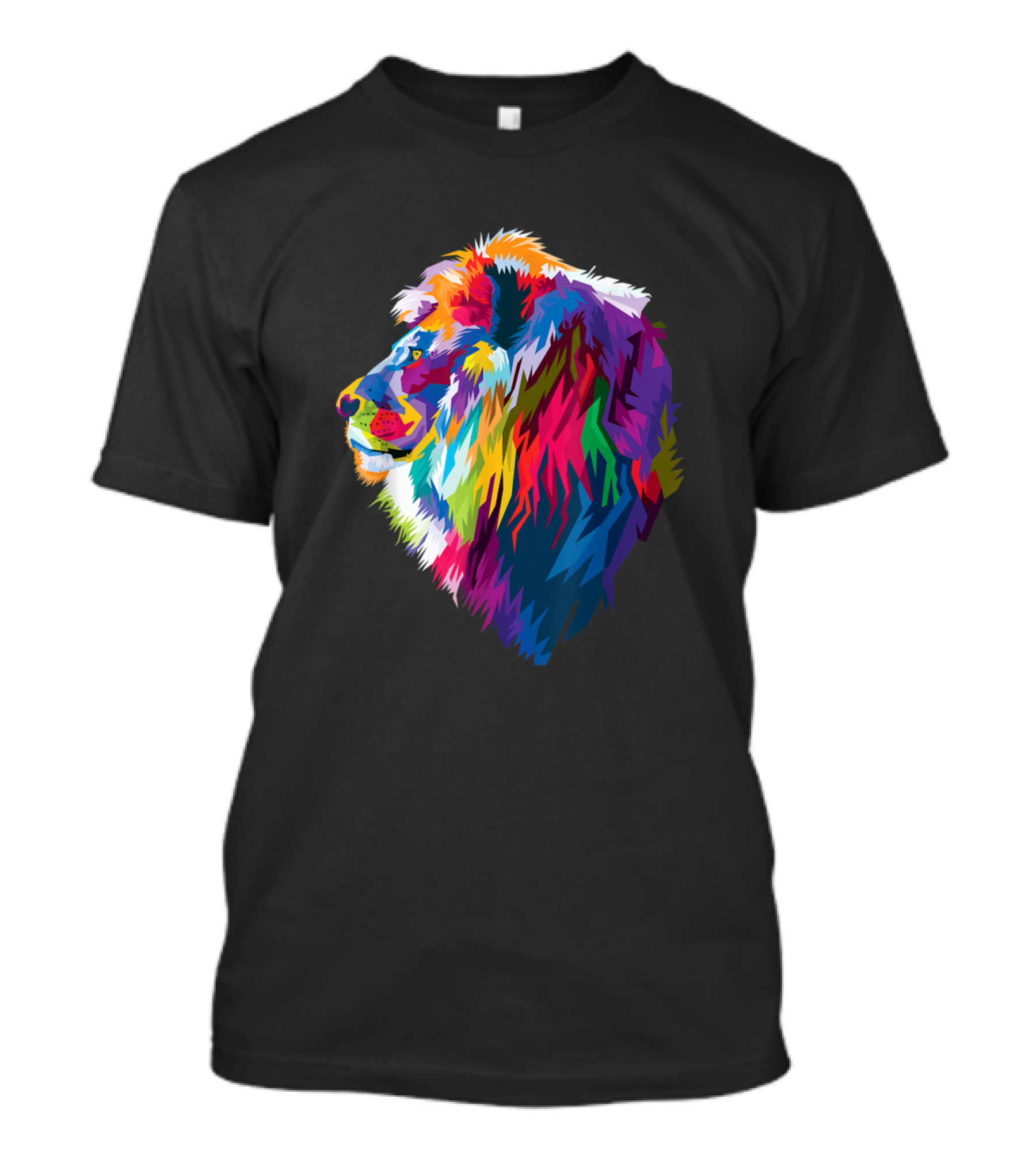 Colorful Cute Geometric Lion Pop T-Shirt