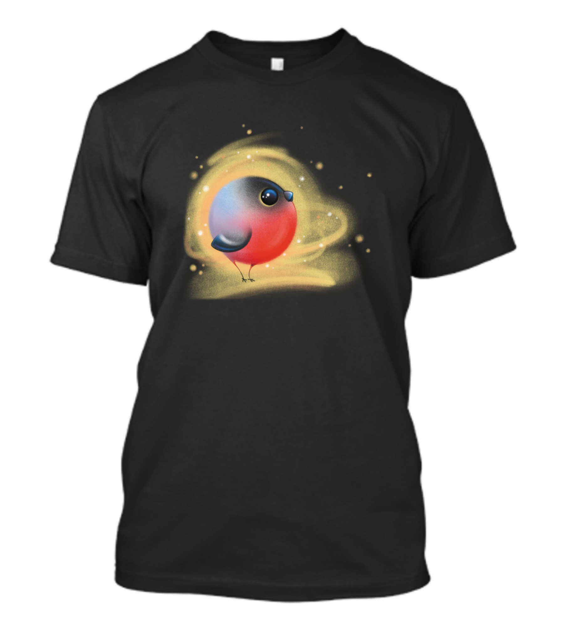 Cute Little Bullfinch Spiraling Glow T-Shirt