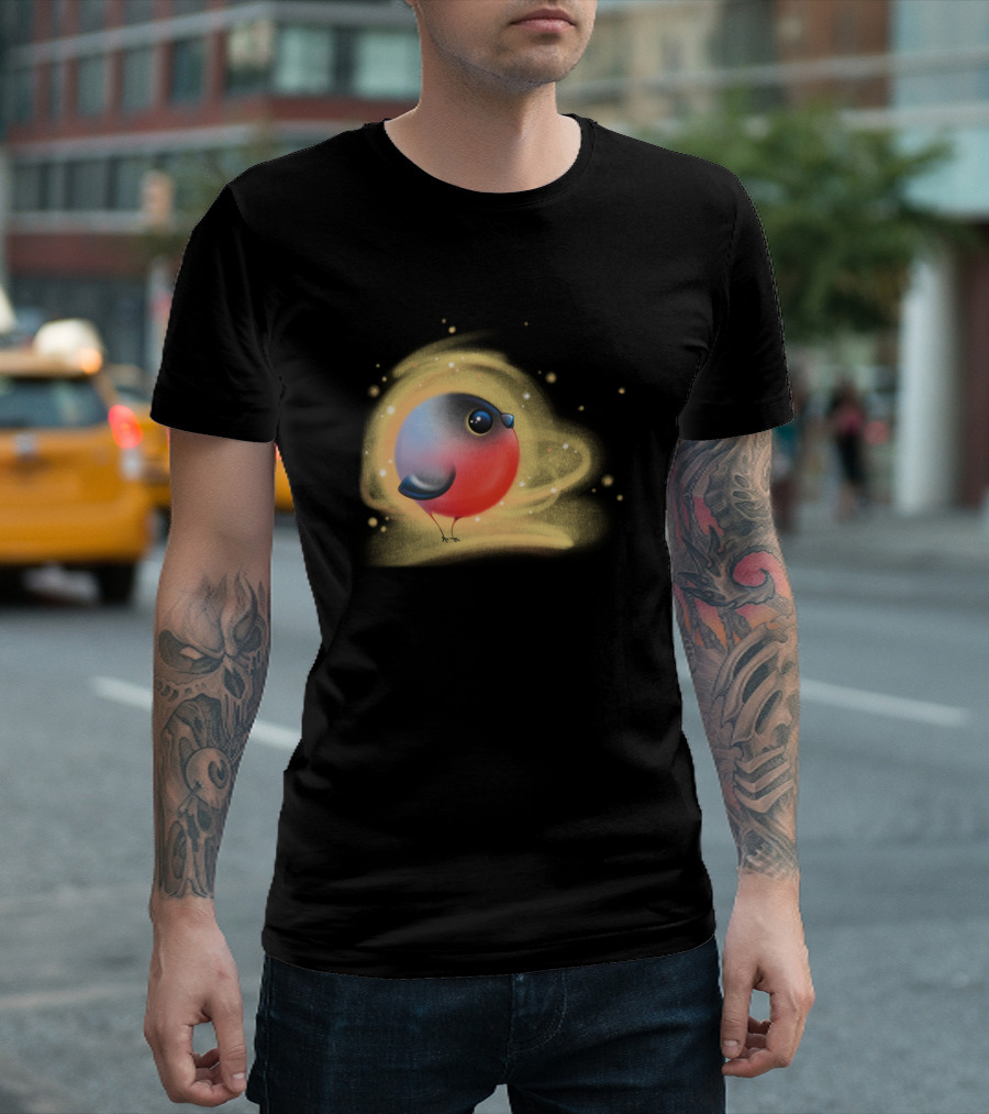 Cute Little Bullfinch Spiraling Glow T-Shirt