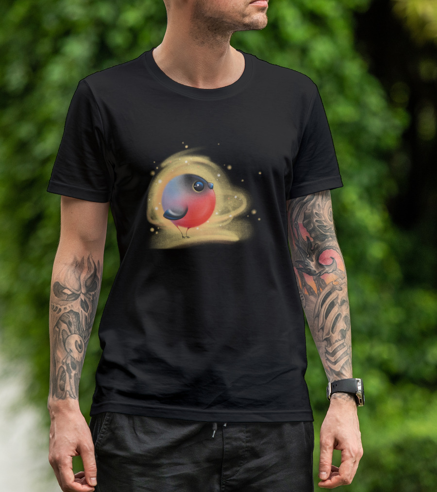 Cute Little Bullfinch Spiraling Glow T-Shirt