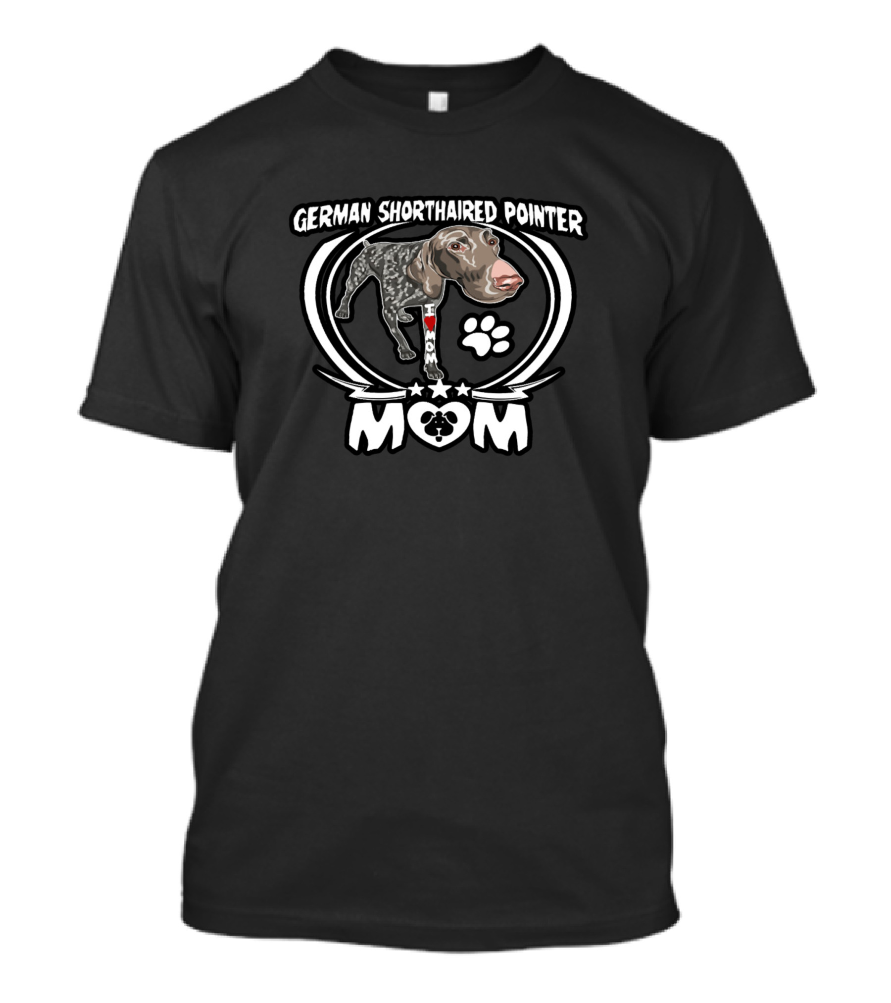 German Shorthaired Pointer Mom I Love Mom Paw Prints T-Shirt