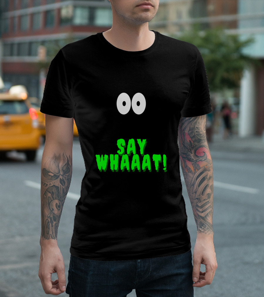 Say What Funny Emoji Face Surprised Expression T-Shirt