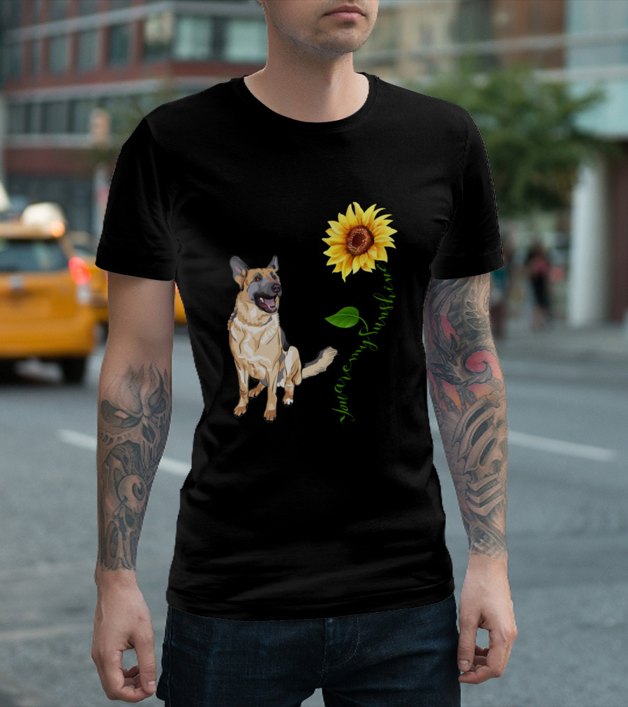 German Shepherd You Are My Sunshine Sunflower T-Shirt