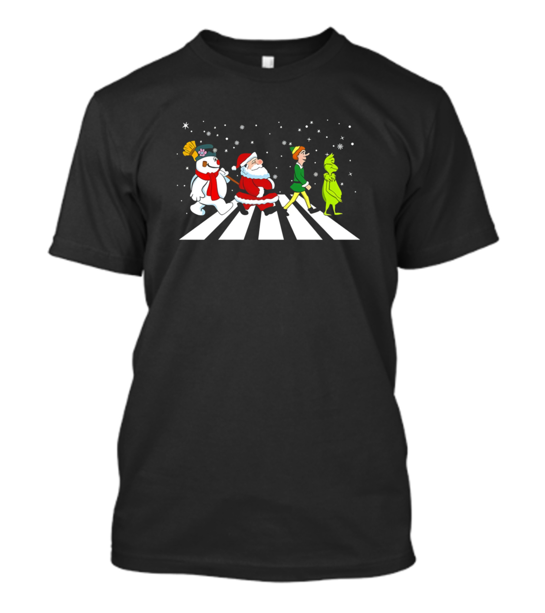 Grinch Christmas Abbey Road Snowman Santa Elf T-Shirt