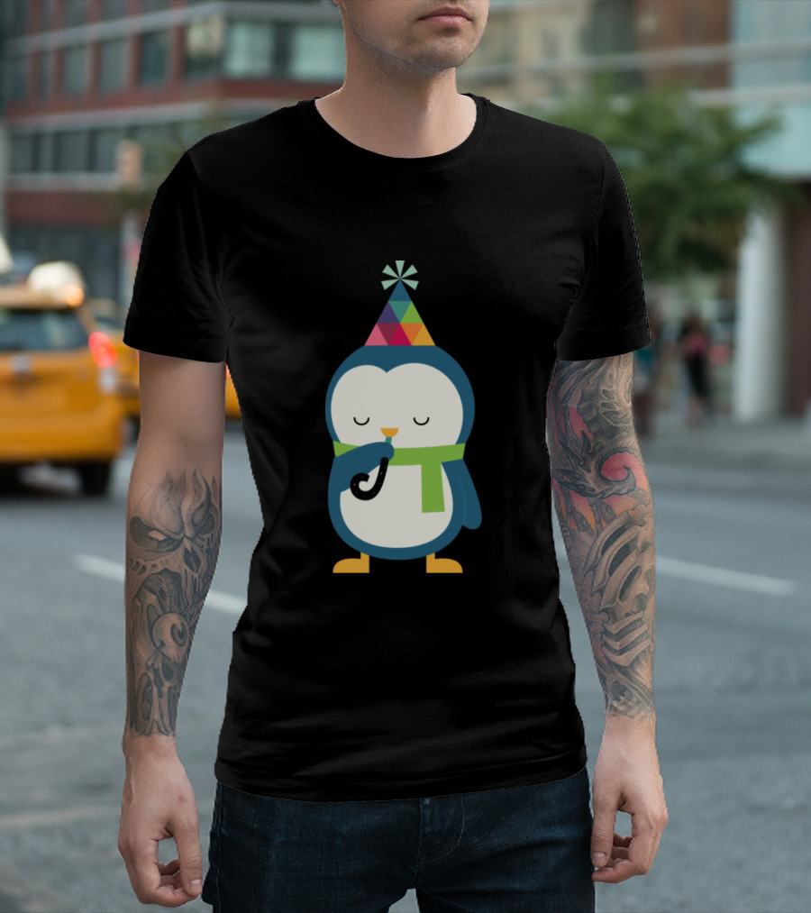 Penguins Happy Birthday Winter Snow Festive Cool Party T-Shirt