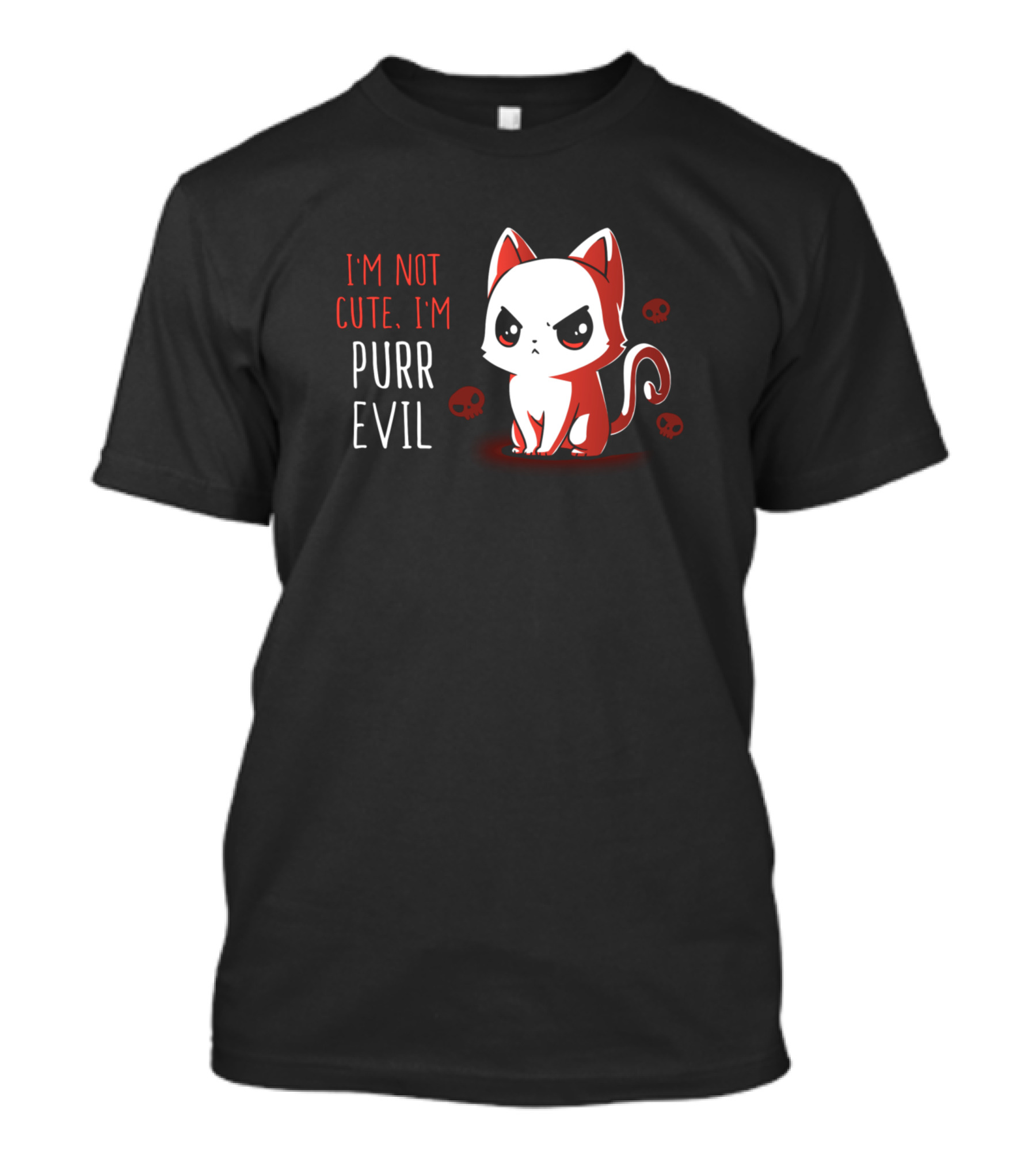 I'm Not Cute I'm Purr Evil Skull Cat T-Shirt