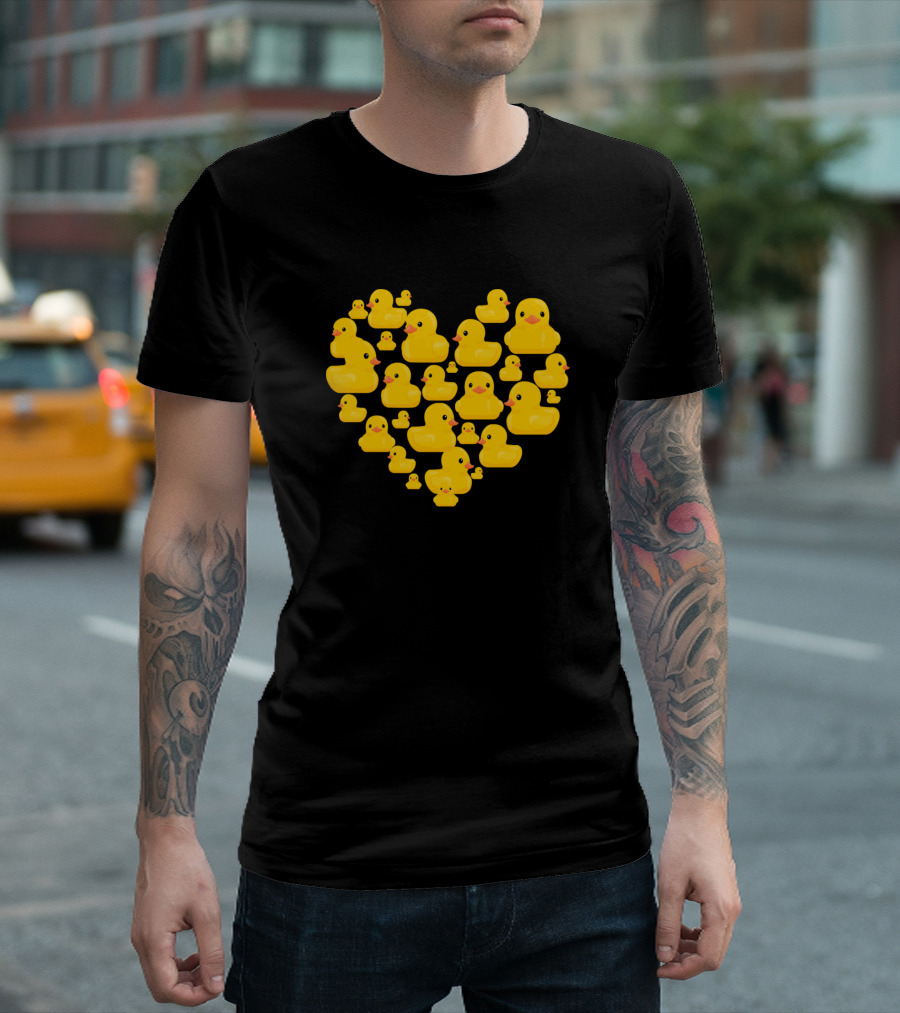 Quack Heart Rubber Duck Valentine Valentines Day T-Shirt