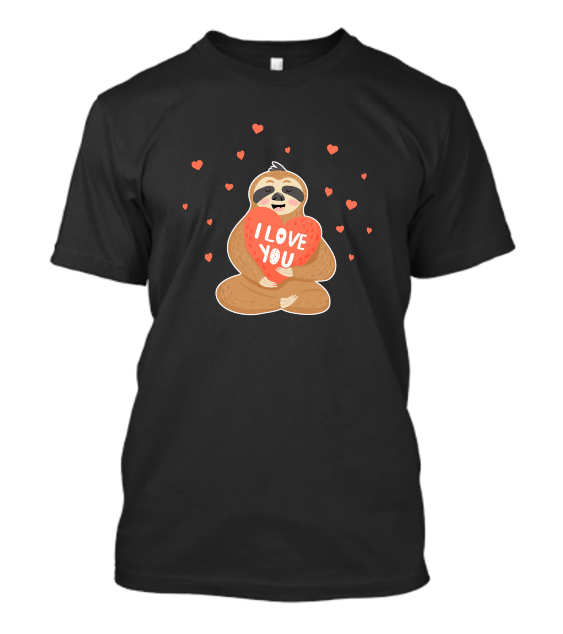 I Love You Sloth Valentine Heart T-Shirt