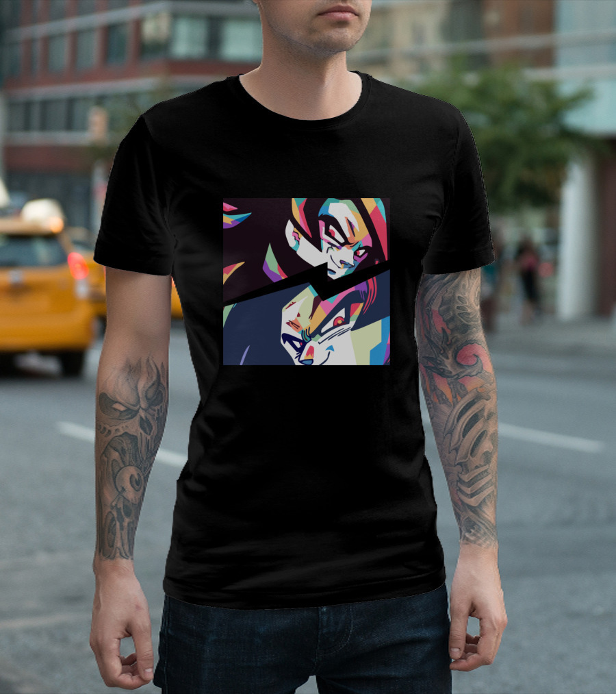 Ssj4 Goku Super Saiyan Colorful Art Faces T-Shirt