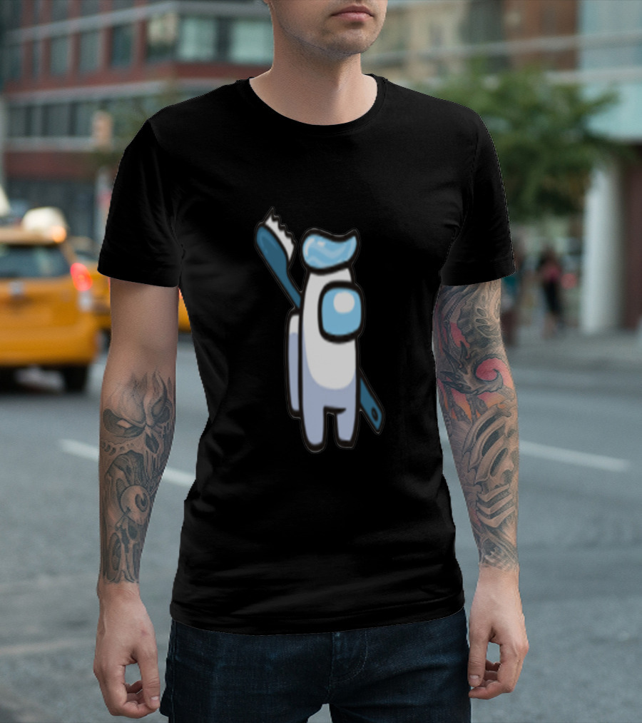 Toothpaste Crewmate In Among Us Style With Brush Accessory T-Shirt