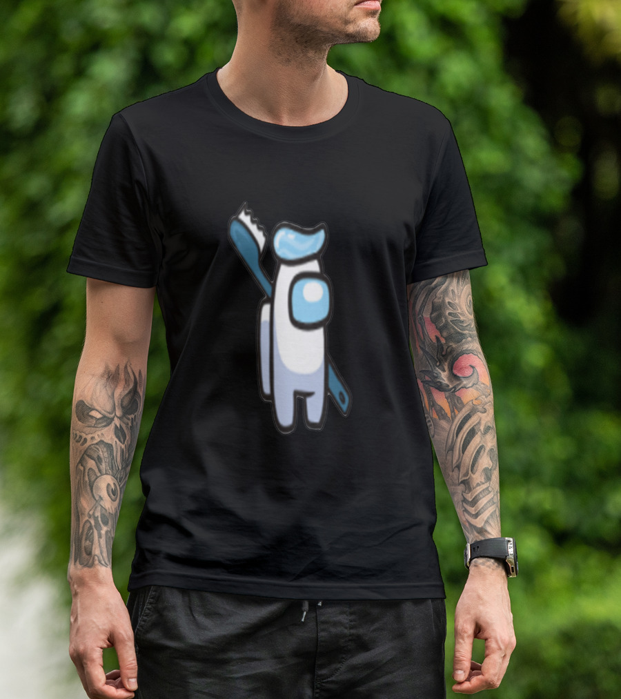 Toothpaste Crewmate In Among Us Style With Brush Accessory T-Shirt