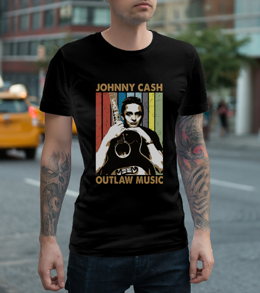 Johnny Cash Outlaw Music Vintage Country T-Shirt