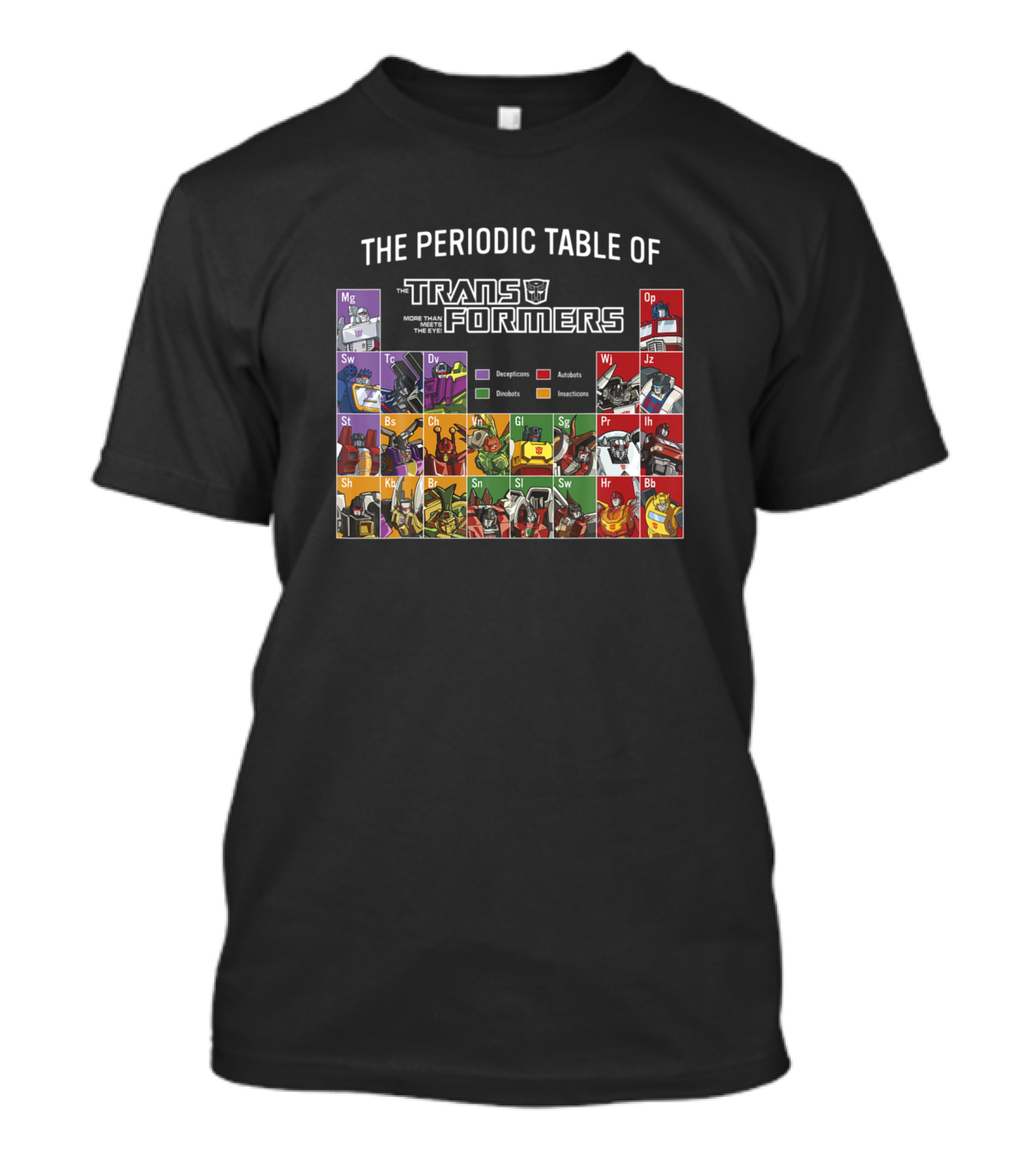 The Periodic Table Of Transformers Descriptions Autobots Decepticons Insecticons Dinobots T-Shirt