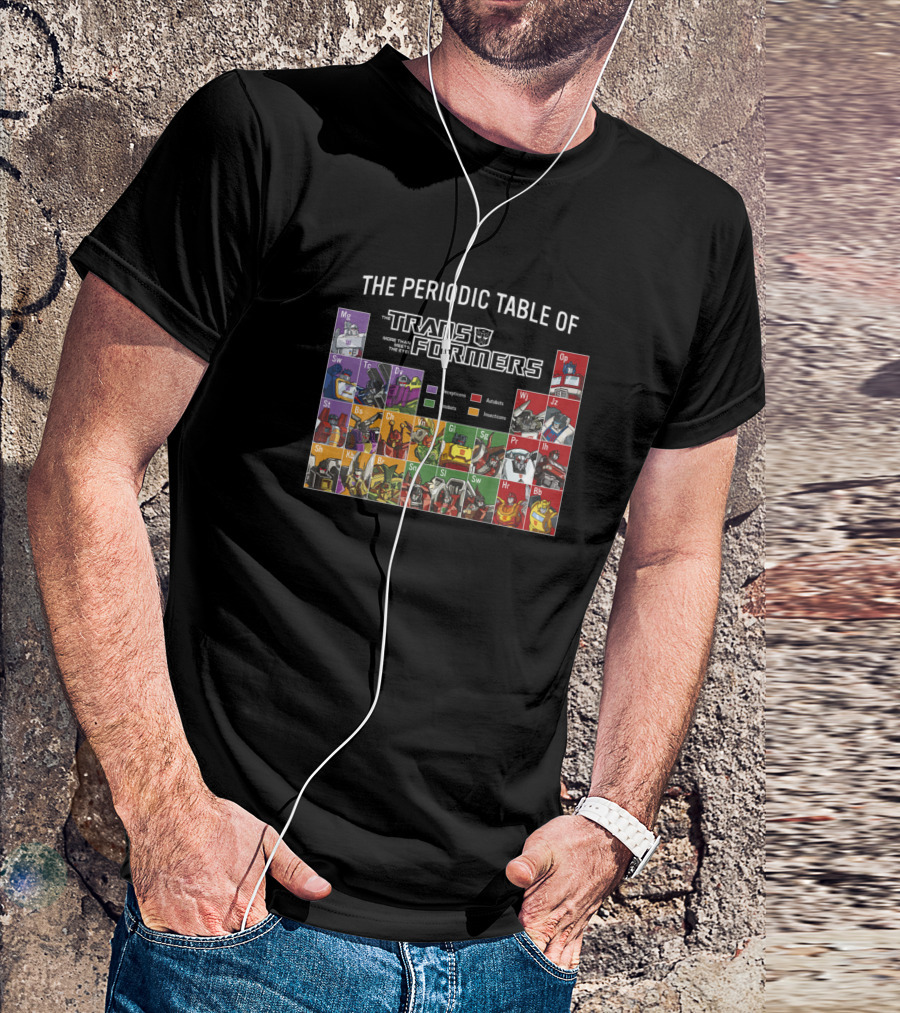 The Periodic Table Of Transformers Descriptions Autobots Decepticons Insecticons Dinobots T-Shirt