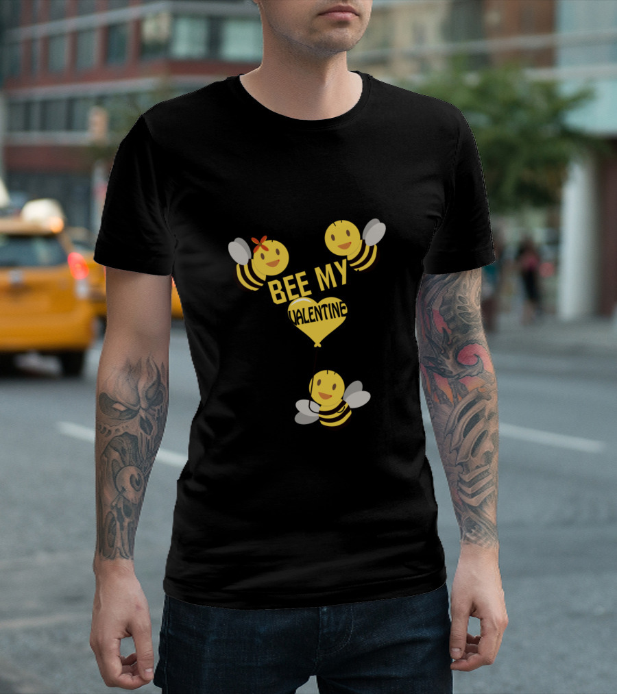 Bee My Valentine Cute Love Yel T-Shirt