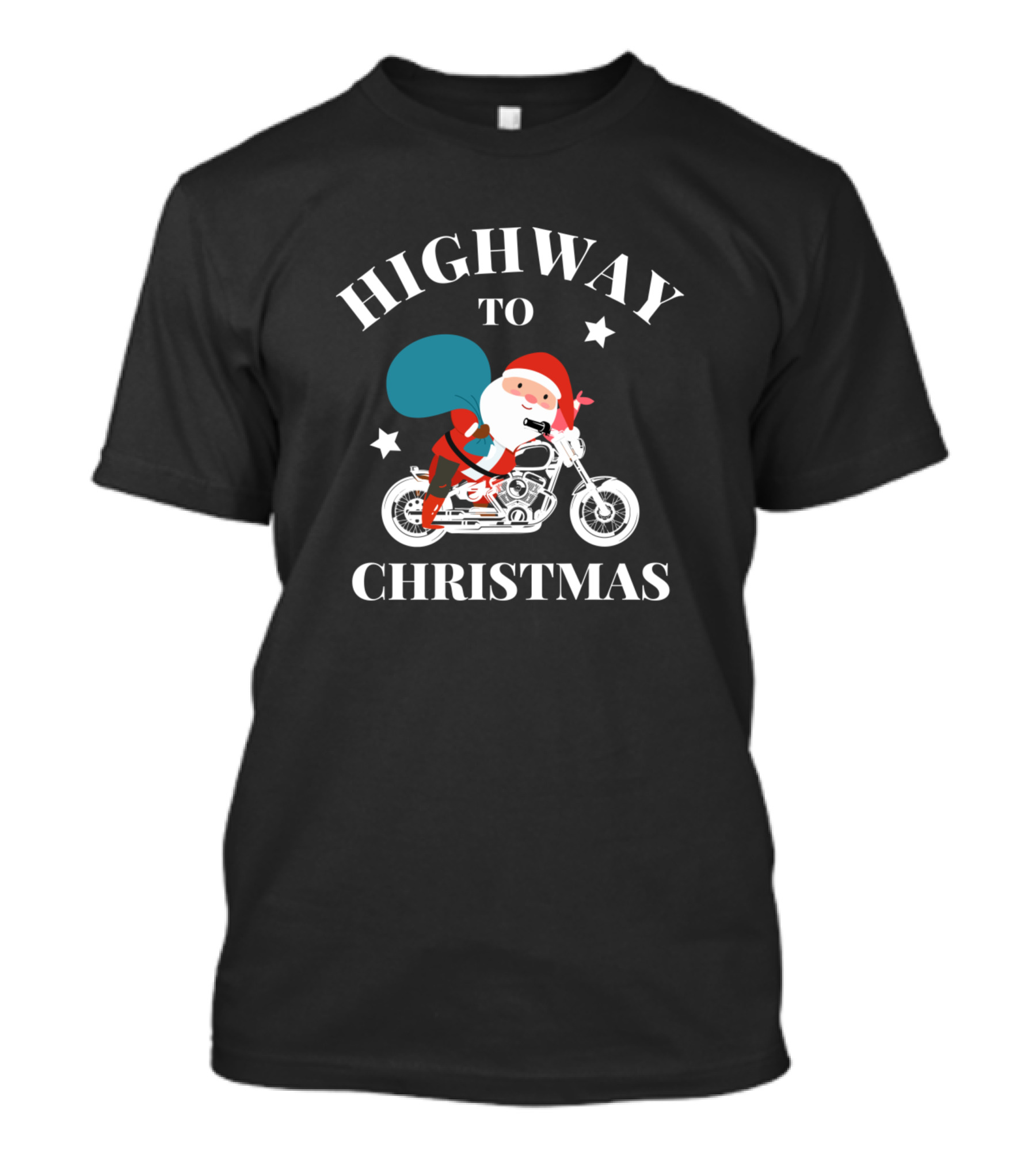 HIGHWAY TO CHRISTMAS BIKER SANTA CLAUS T-Shirt