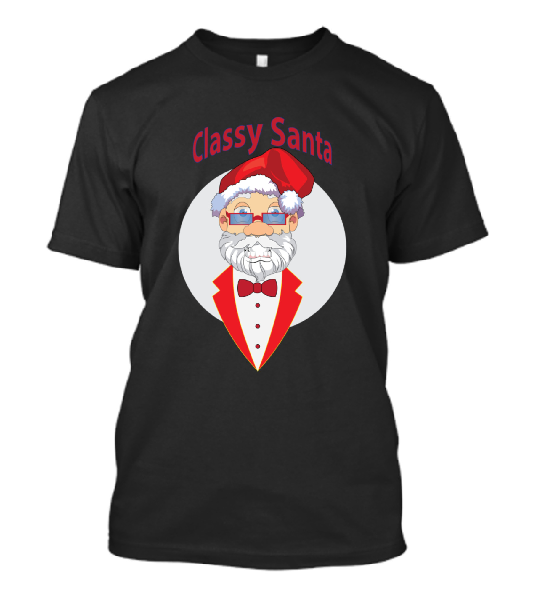 Classy Santa In Stylish Red Tuxedo And Bow Tie T-Shirt