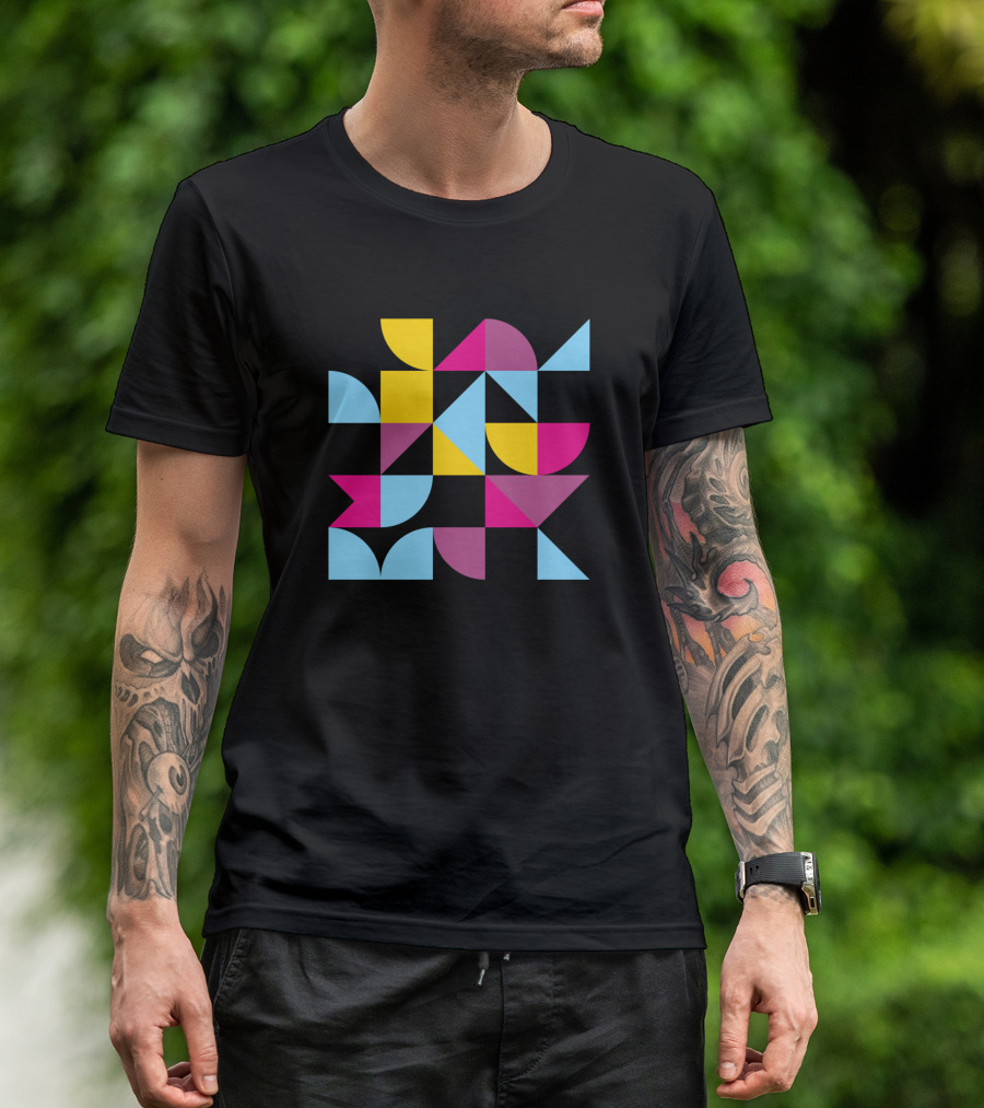 Colorful Geometry Triangles And Circles T-Shirt