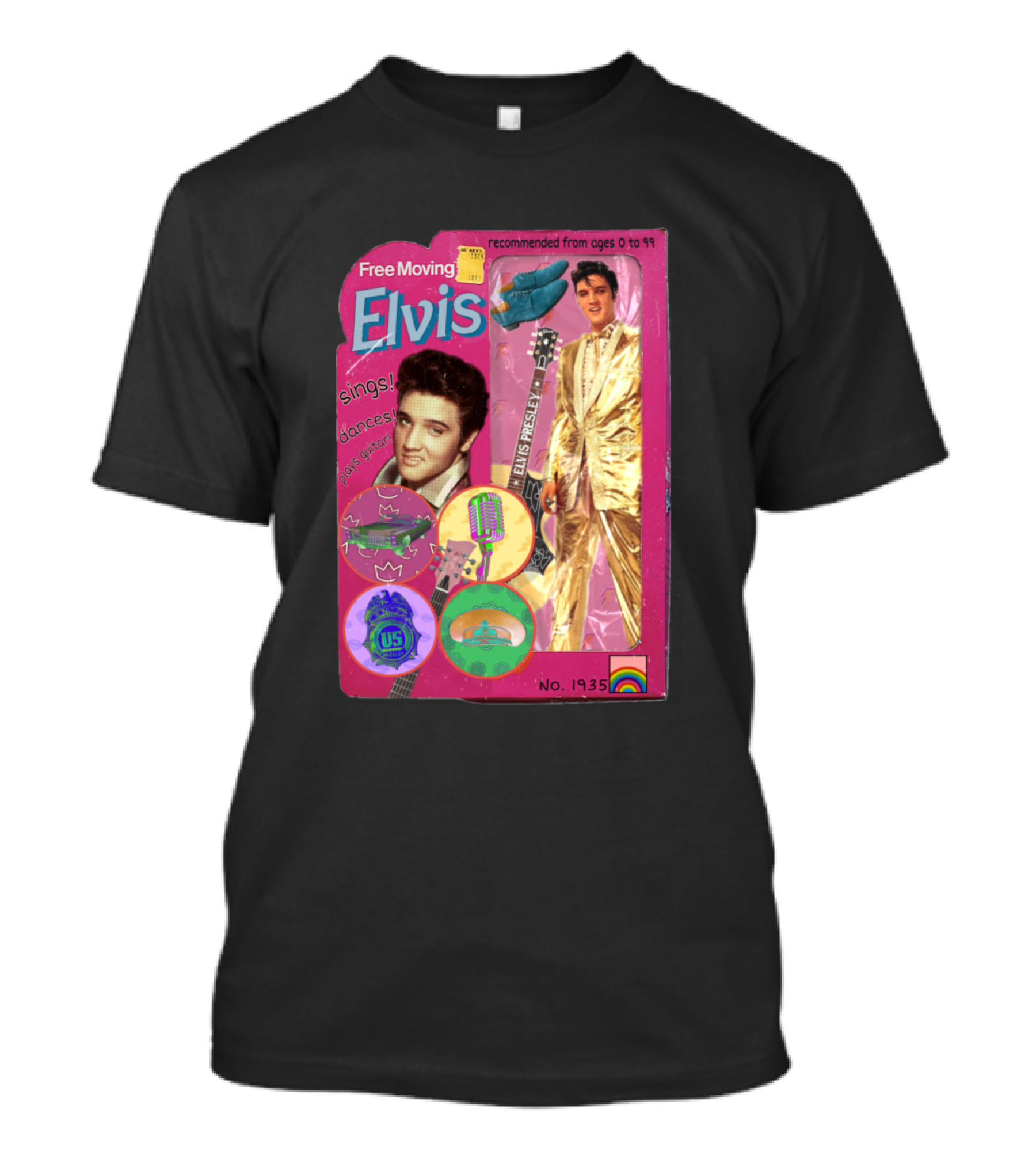 Free Moving Elvis Sings Dances Ages 0 To 99 No. 1935 T-Shirt