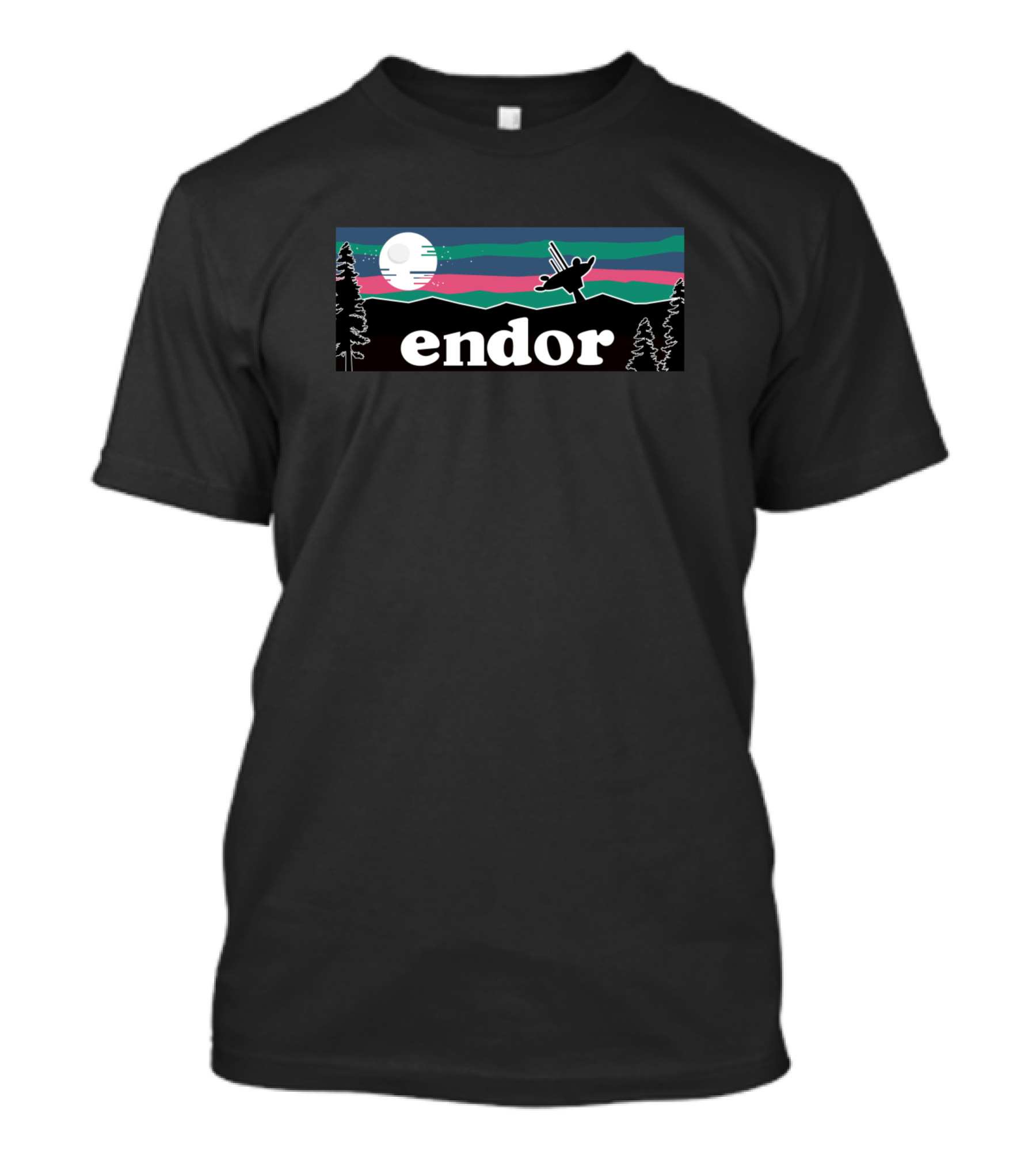 Endor Moon Speeder Forest Scene T-Shirt