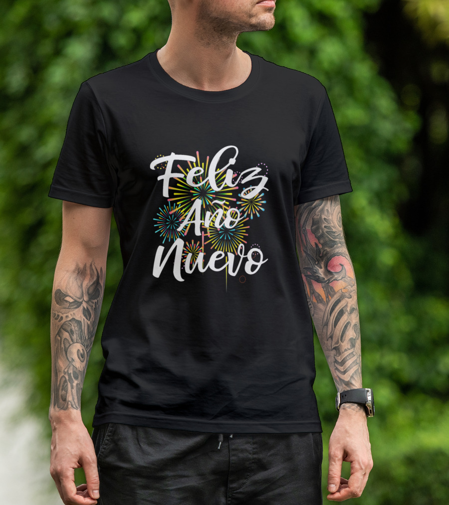 Feliz Año Nuevo Fireworks Matching Happy New Year T-Shirt