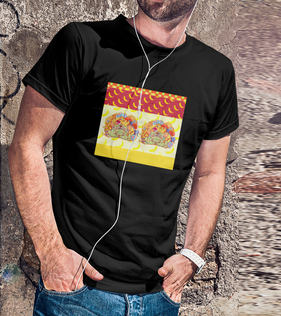 Fish Stronk Pug Colorful Pattern With Bananas T-Shirt