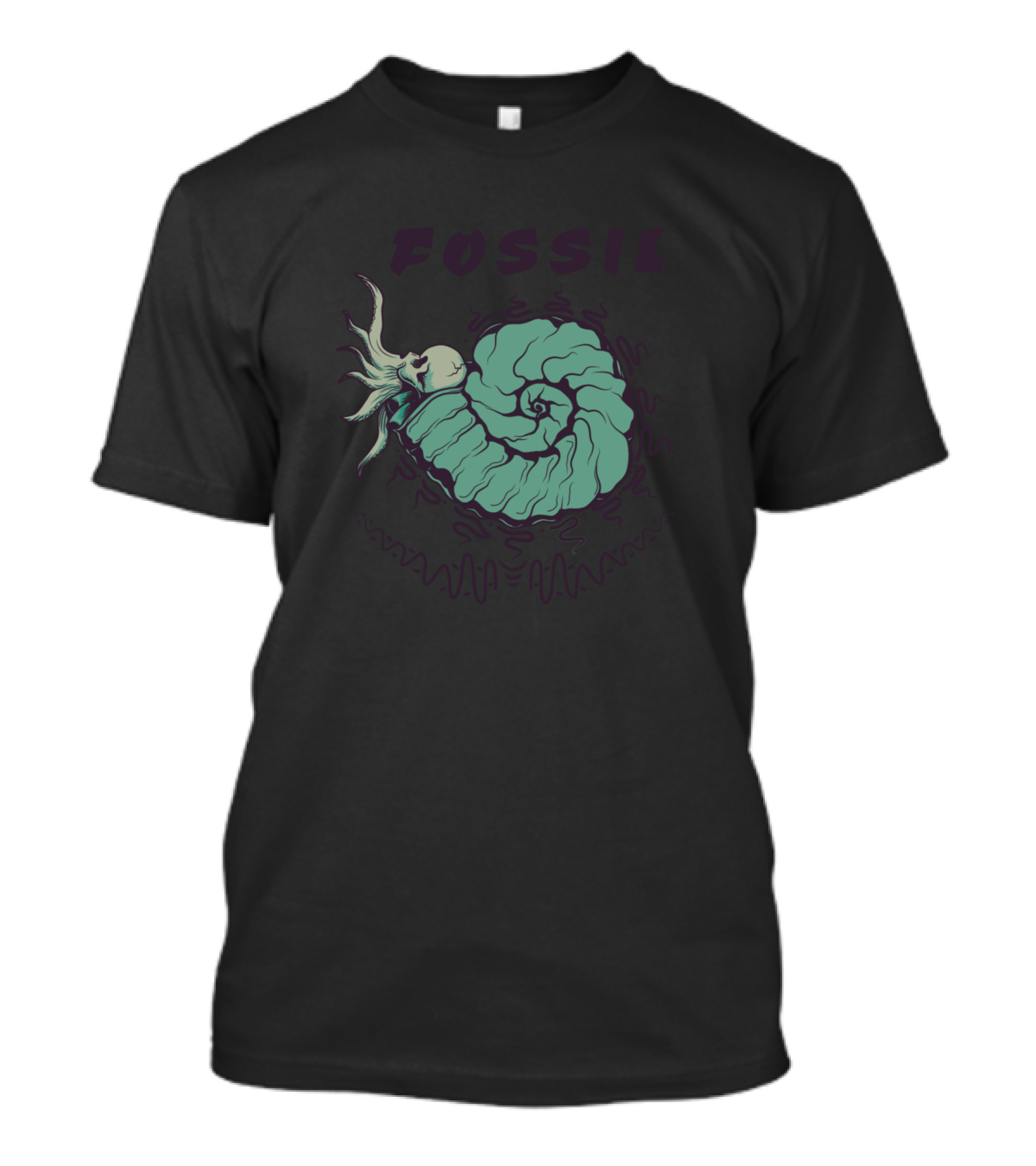Fossil Skull Nautilus Spiral Band Merchandise T-Shirt