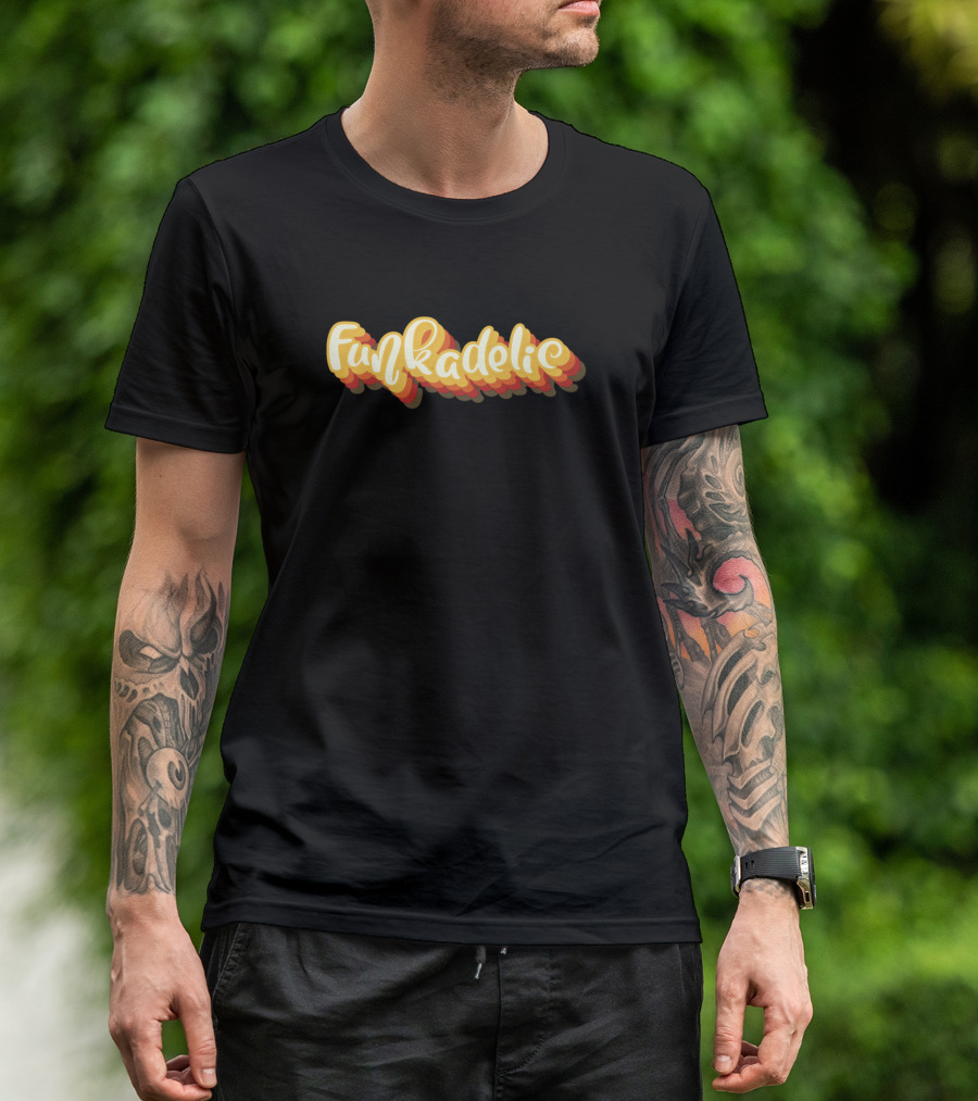 Funkadelic Retro 3D Shadow Text T-Shirt
