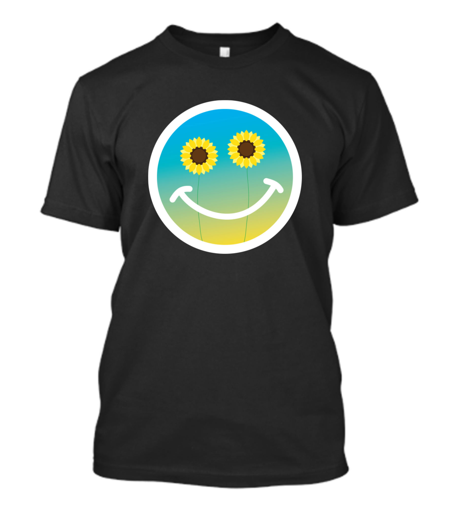 Happy Spring Sunflower Smiley Face T-Shirt