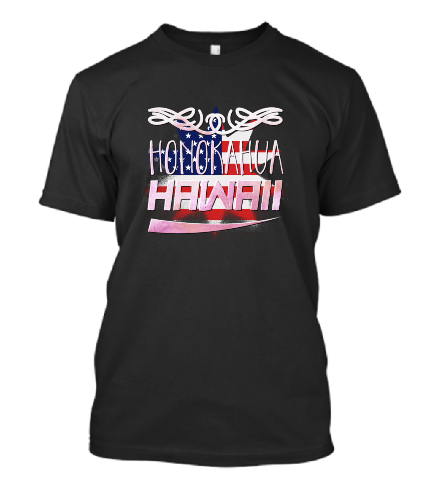 Honokahua Hawaii American Flag Star Wings T-Shirt