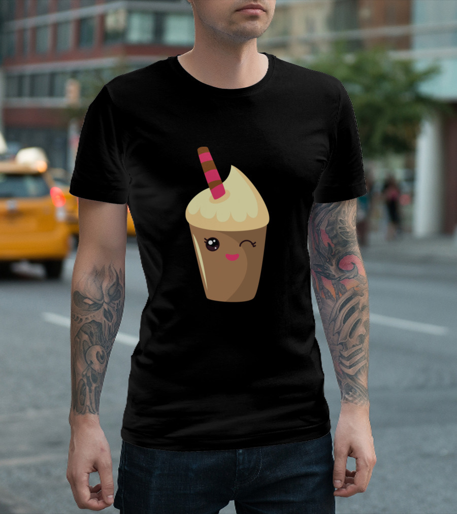 I'm Cute Coffee Cup With Straw Winking Face T-Shirt