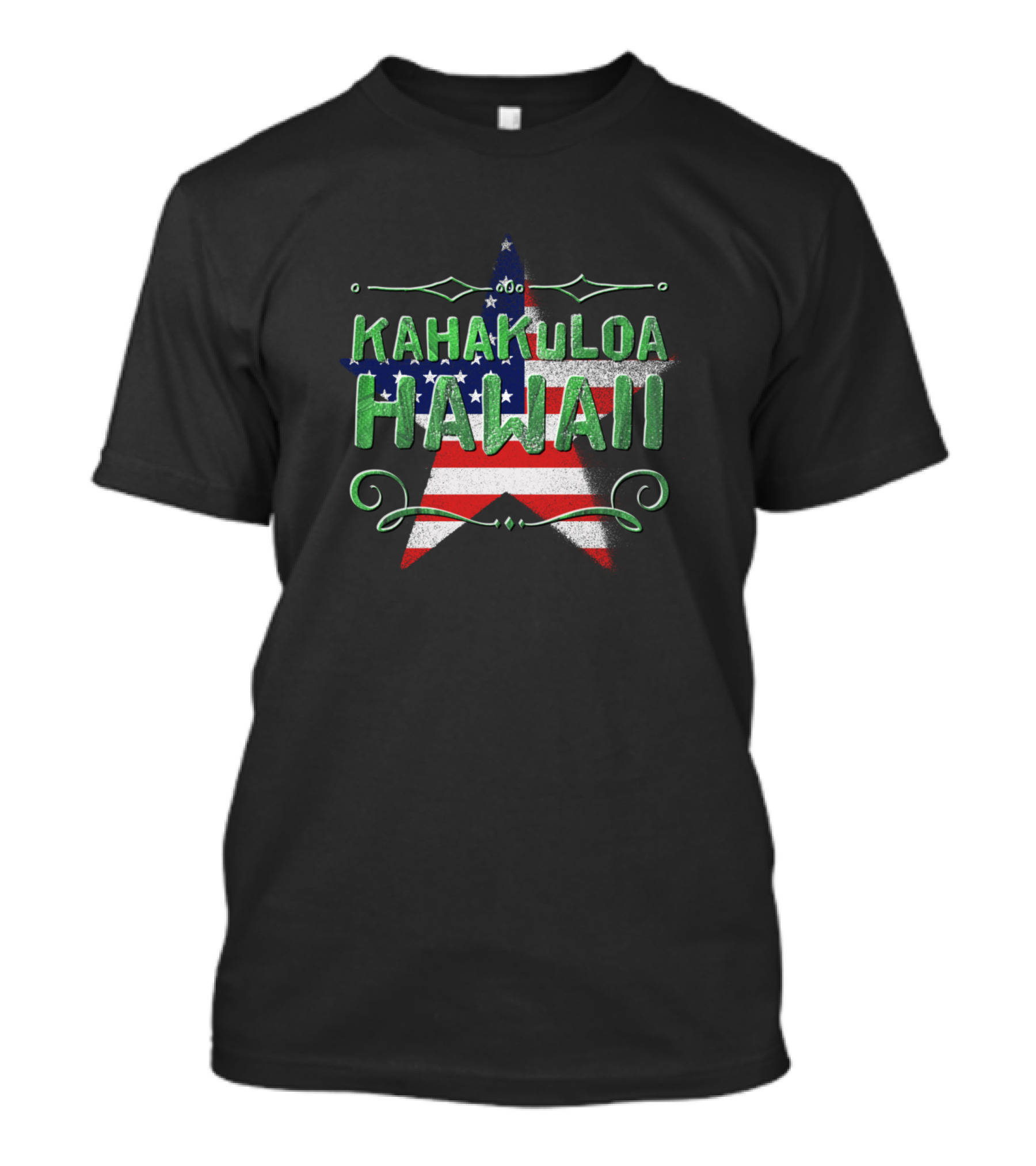 Kahakuloa Hawaii American Flag Star T-Shirt