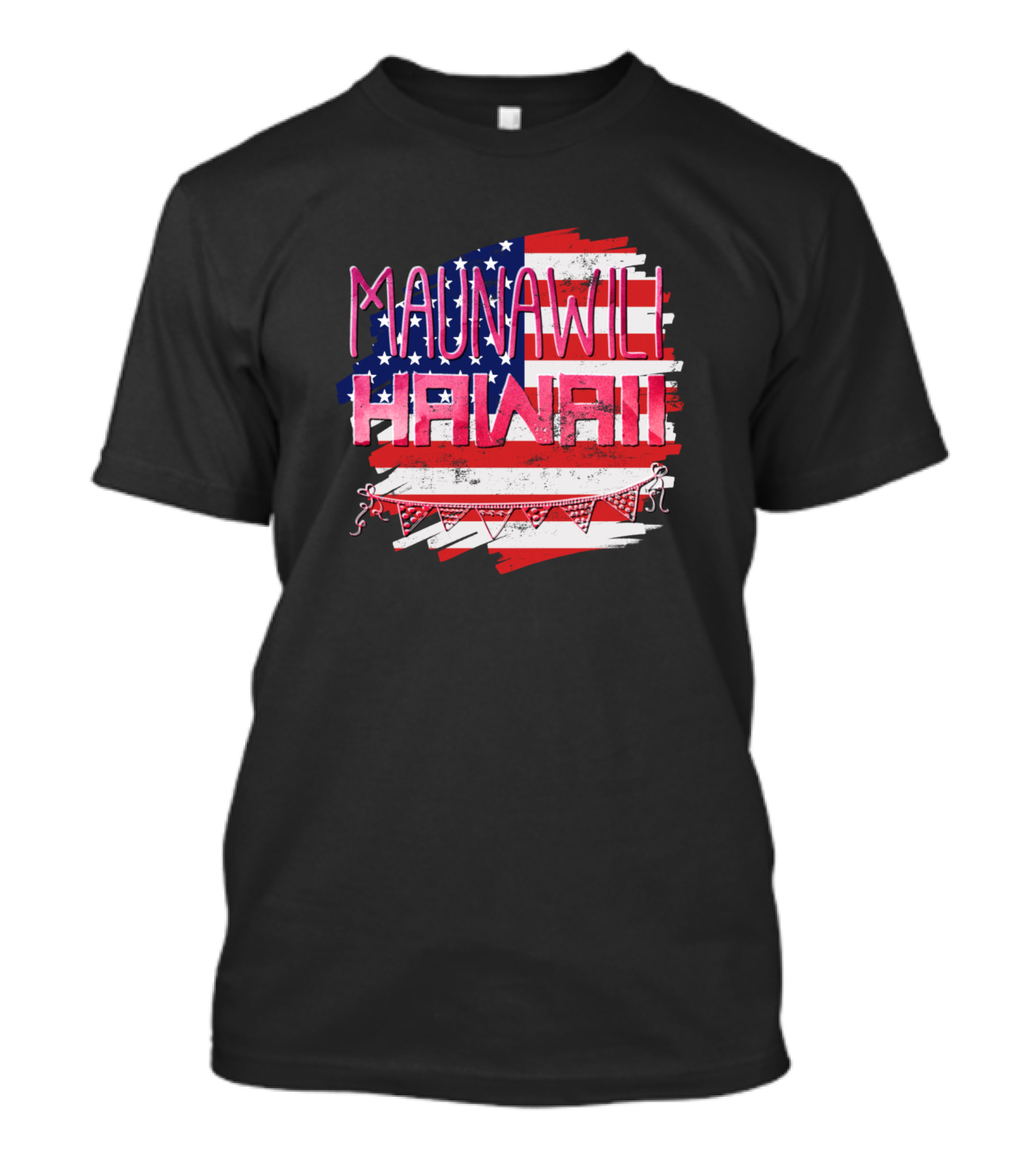 Maunawili Hawaii American Flag T-Shirt