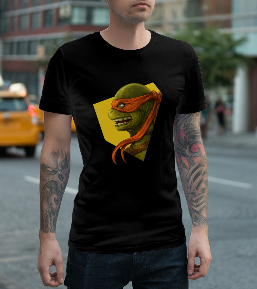 Michelangelo Teenage Mutant Ninja Turtles Retro Orange Mask T-Shirt