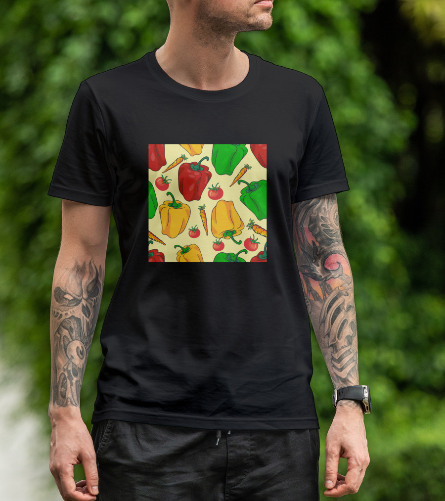 Vegetables Neck Gaiter Gardener Face Mask Bandana Pepper Tomato Carrot T-Shirt