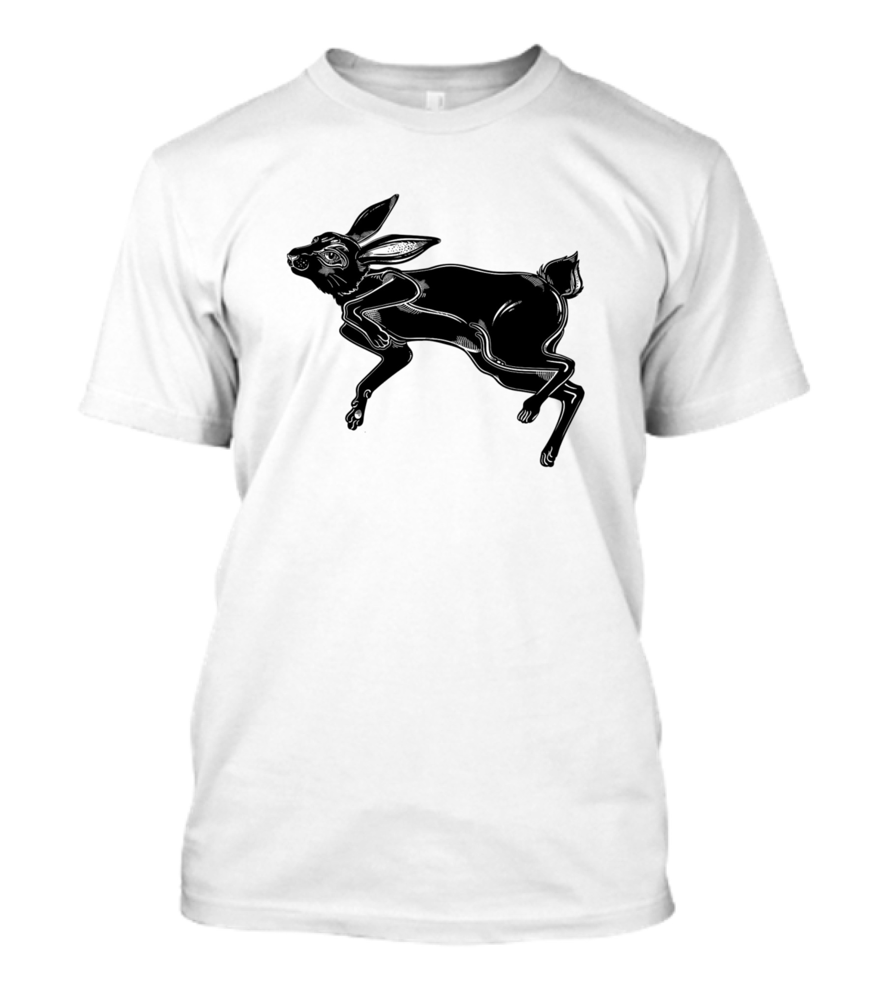 Agile Black Hare Or Rabbit Running Or Jumping T-Shirt