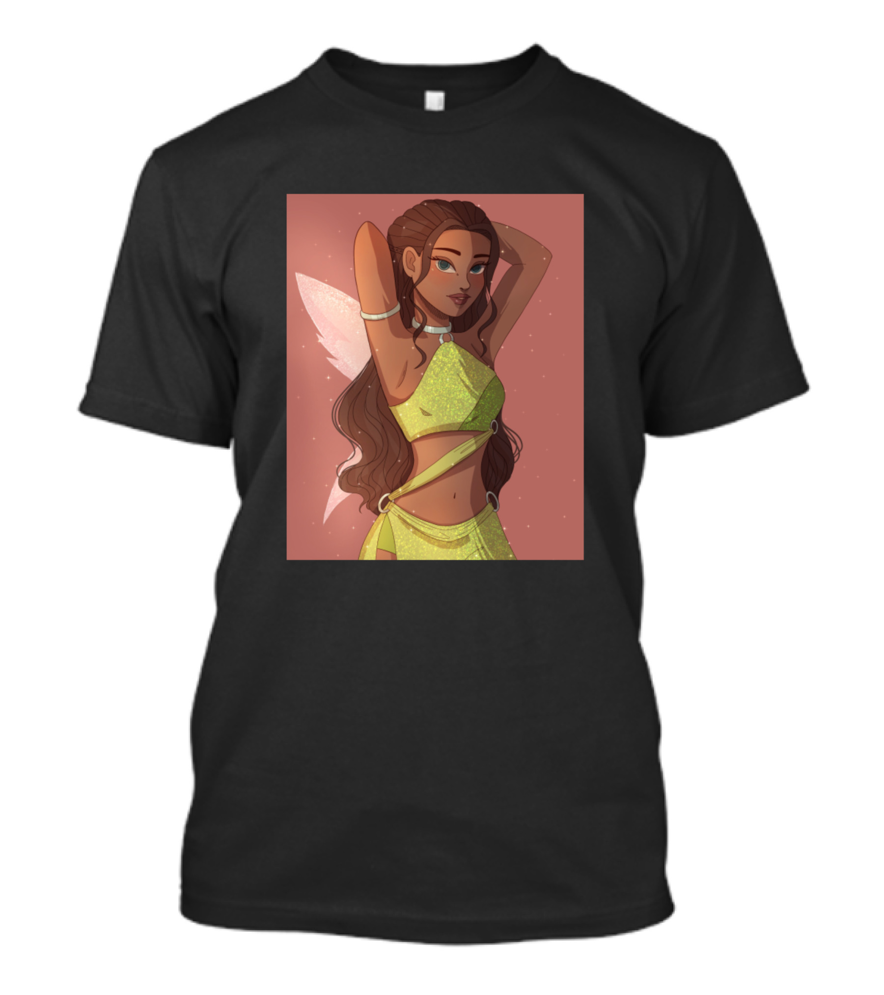 Aisha Fairy-Inspired Character In Yellow Glitter Outfit With Wings T-Shirt