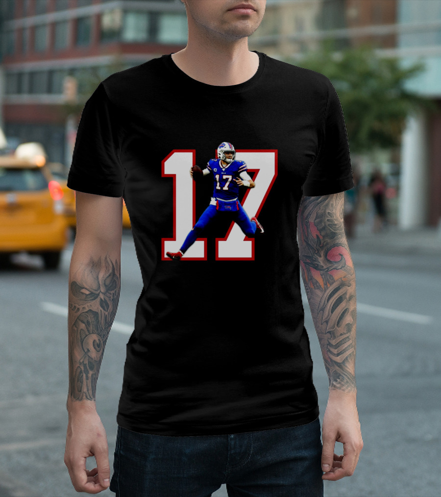 17 Football Player Jumping Action T-Shirt