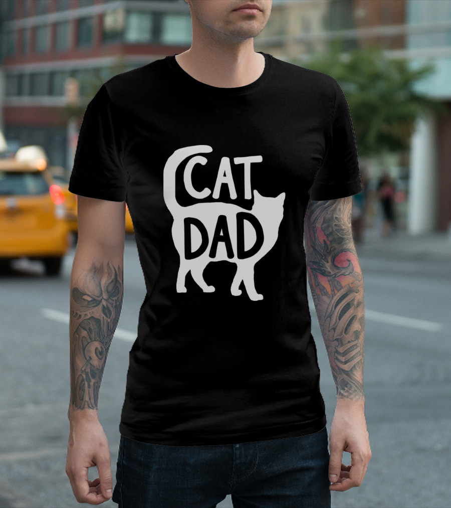 Cat Dad Best Kitty Daddy Papa Men T-Shirt